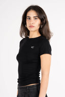 Bisiklet Yaka Fit Kalıp Kısa Kollu Pamuklu T-Shirt - Siyah